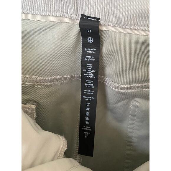 NWOT Lululemon ABC Classic Fit Golf Pants Men's Grey Comfort - 33"x42" - Picture 4 of 5